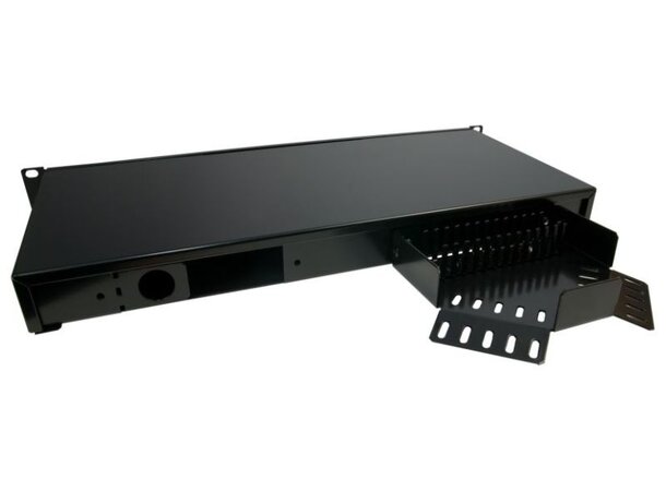 ODF 19" 1HE 24xSCD utdragbar/delbar svart 